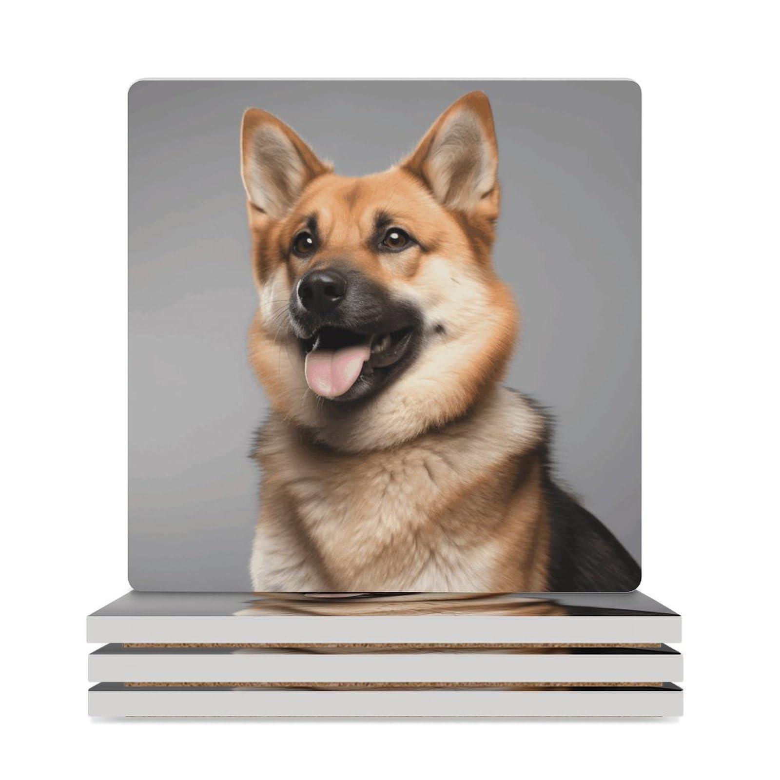 Dessous de verre réutilisable et lavable avec motif chien de salon