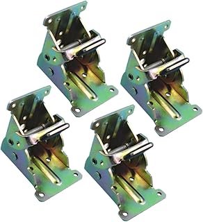 DOITOOL 4pcs Foldable Support Bracket Folding Table Leg Bracket Heavy Duty Shelves Right Angle Bracket Hardware Brackets Folding Bracket Support Frame Self-Locking Hinge Table Legs Shelf