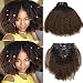 Afro Kinkys Curly Hair Extensions Clip In Human Hair 4B Natural Hair Clip Ins Full Head Afro Curly Clip In Hair Extensions For Black Women Dark Brown Kinkys Curly Clip In Hair Extensions 10Inch # 1b/4