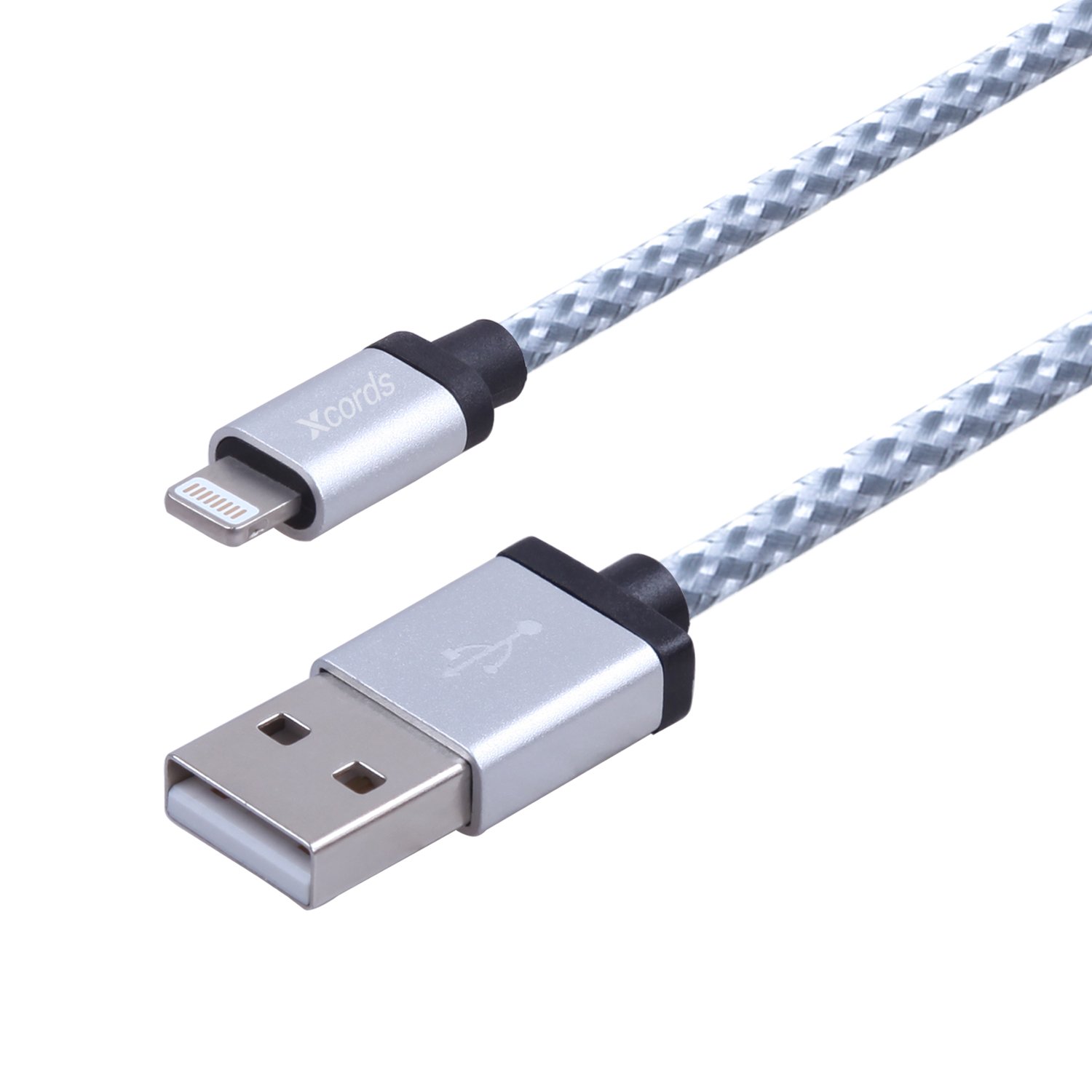 Xcords(TM) 2Pcs 10Ft iPhone Lightning Cable Charging Cord Nylon Braided Apple USB Cable Usb 2.0 Data Sync Cable 8 Pin Cable for iPhone 5/5s/5c 6s 6s Plus iPad iPod 5G