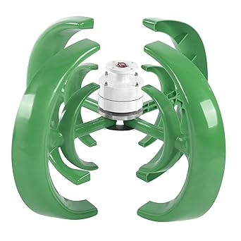 Kufoo Wind Power Generator Green LanternShaped 4 Blades Turbine with Controller 1200W (24V)