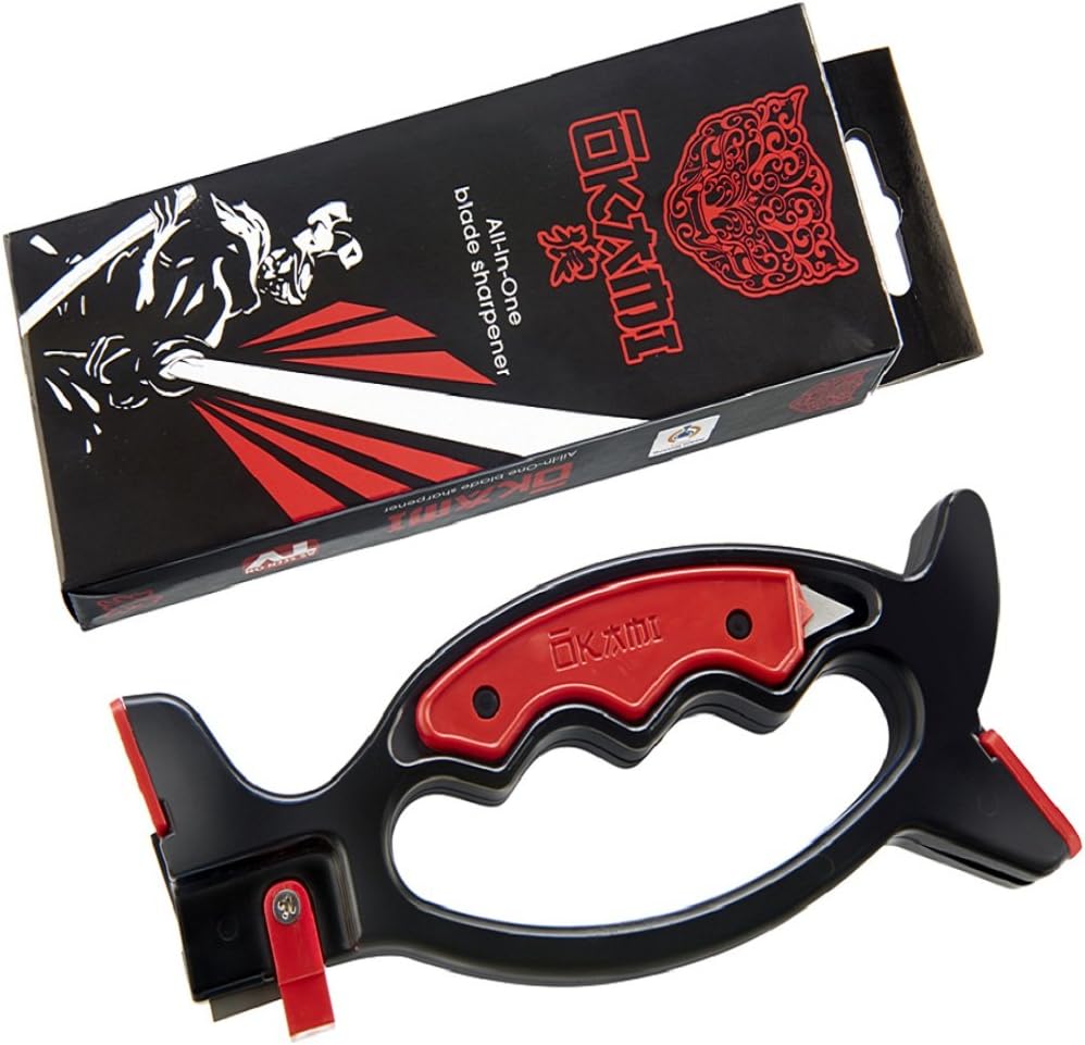 Knife Sharpener, Bundle of 2 by Okami Knives, All in One Global Sharpening System