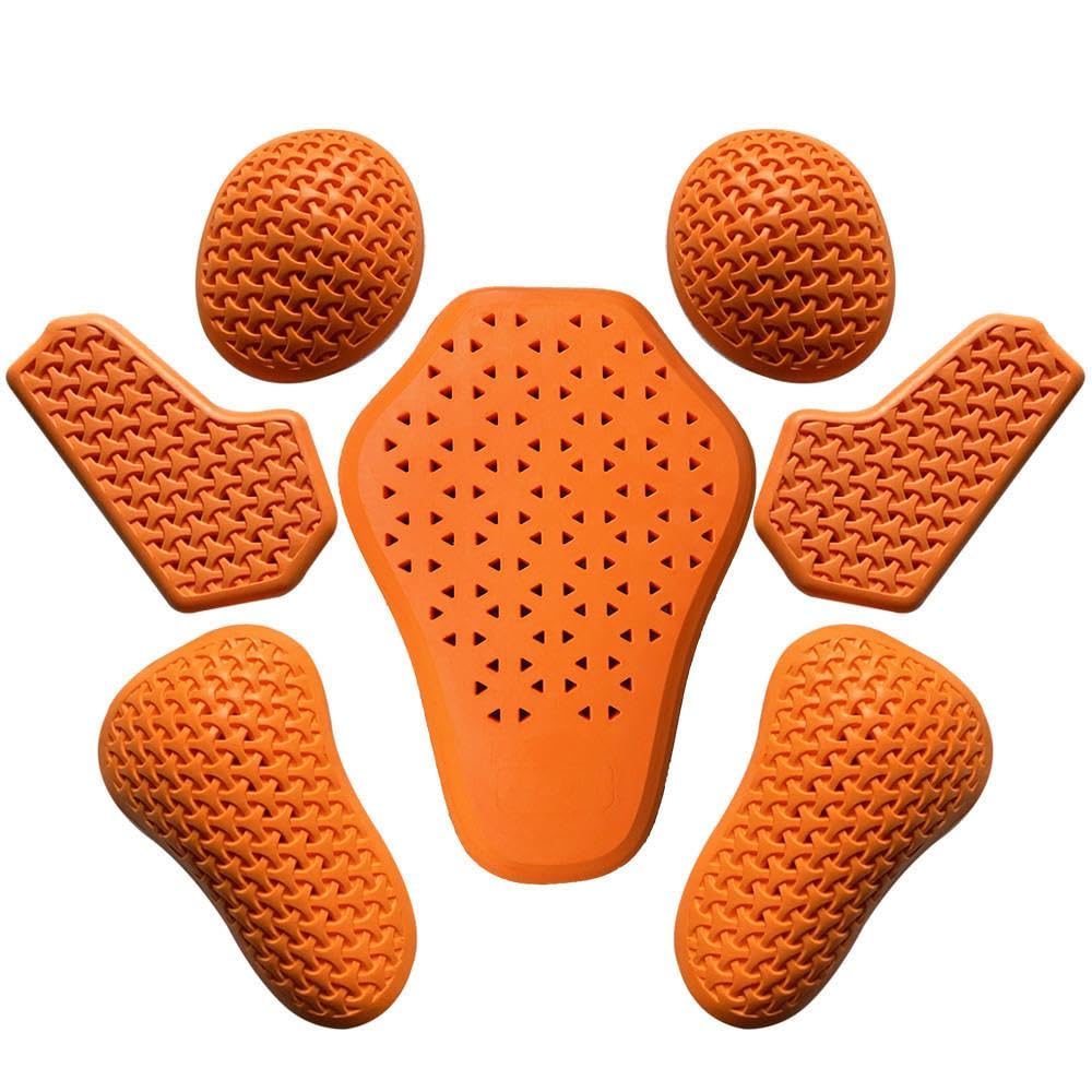 7 almohadillas de protección para motocicleta, inserciones protectoras universales para codos, protección de espalda para mujer