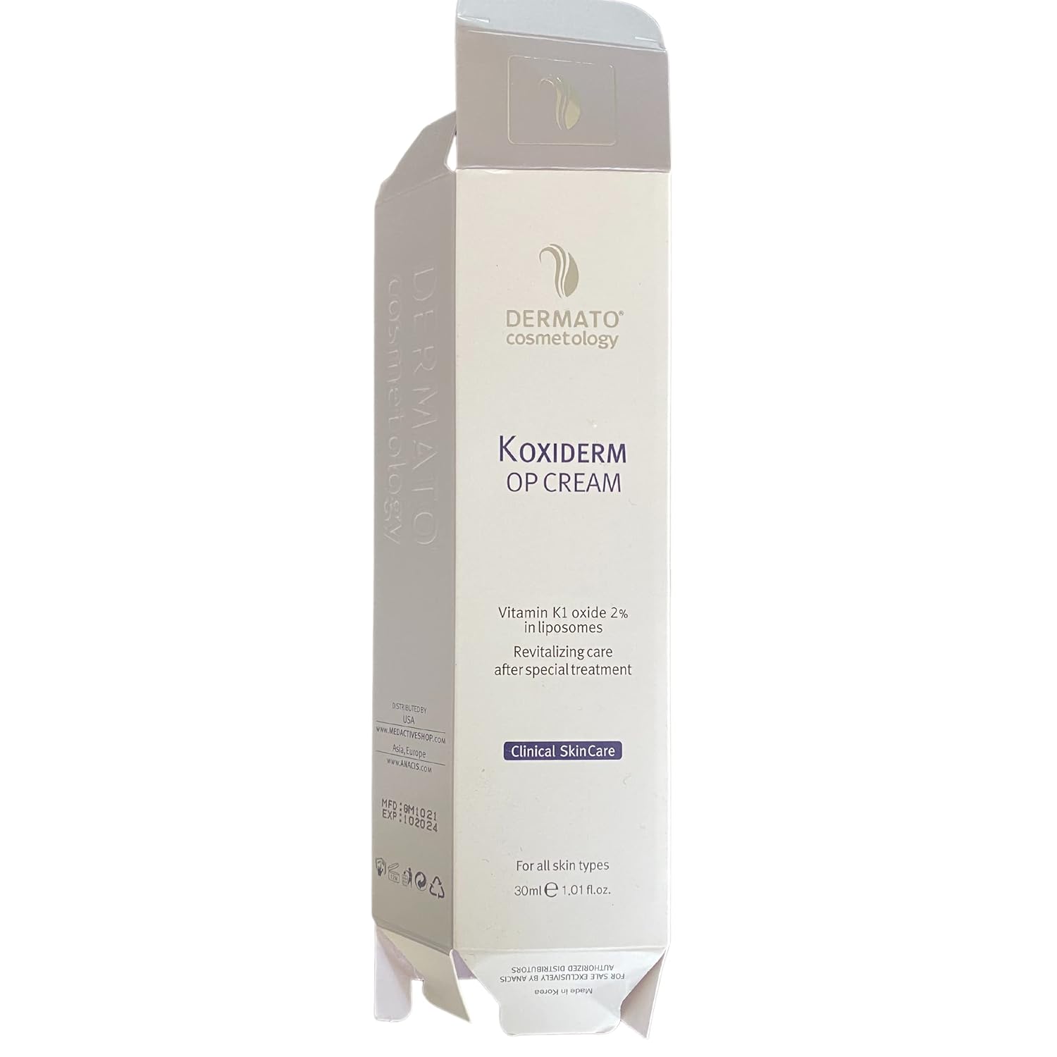 Vitamin K1 Oxiderm Cream Minimizing Appearance of Old and New Scars, Dark Eye Circles, Bruises, Varicose Veins, Purpura and Redness 1.01Oz (2 BOXES)
