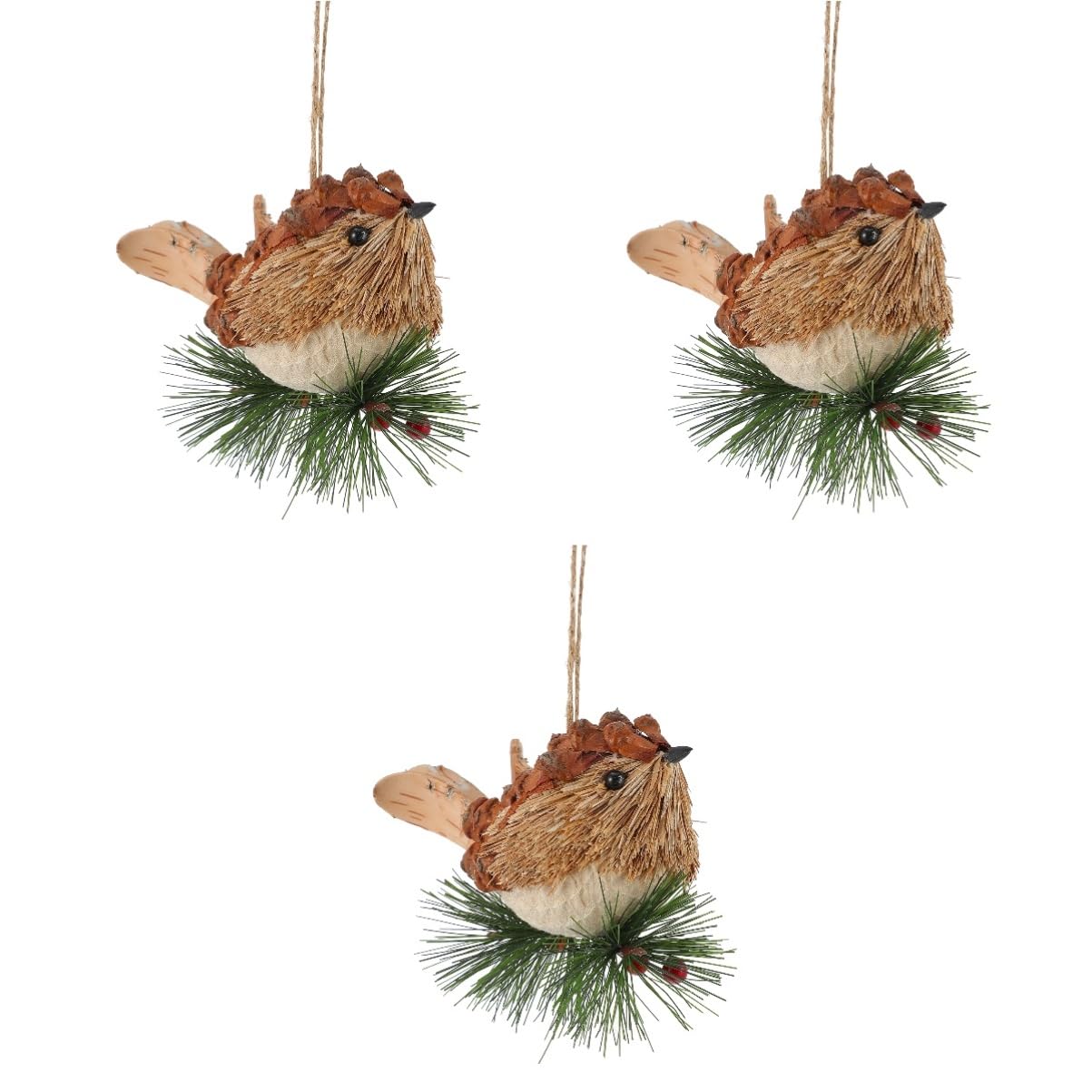 DECHOUS 3pezzi Decorazione Natalizia Pendenti Woven Rattan Forma Di Uccellino Addobbi Per Feste e Ambienti Domestici Per Natale e Eventi Festivi