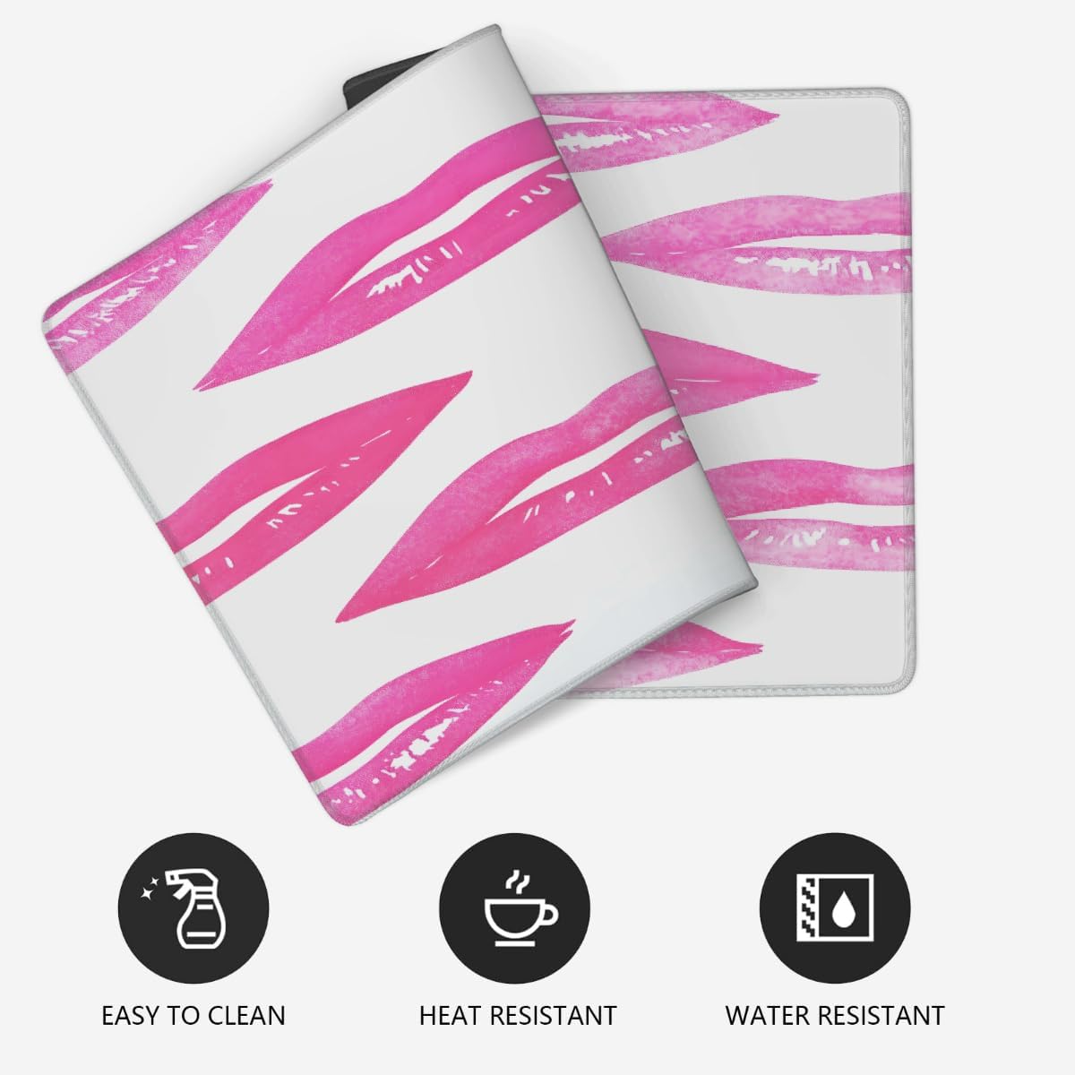 Large Mouse Mat Abstract Lips Lover Computer Mousepad with Non-Slip Rubber Base Waterproof Mouse Pad Desktop Keyboard Pad for Gamer,Home School Laptop Office Accessories,16x35.5in