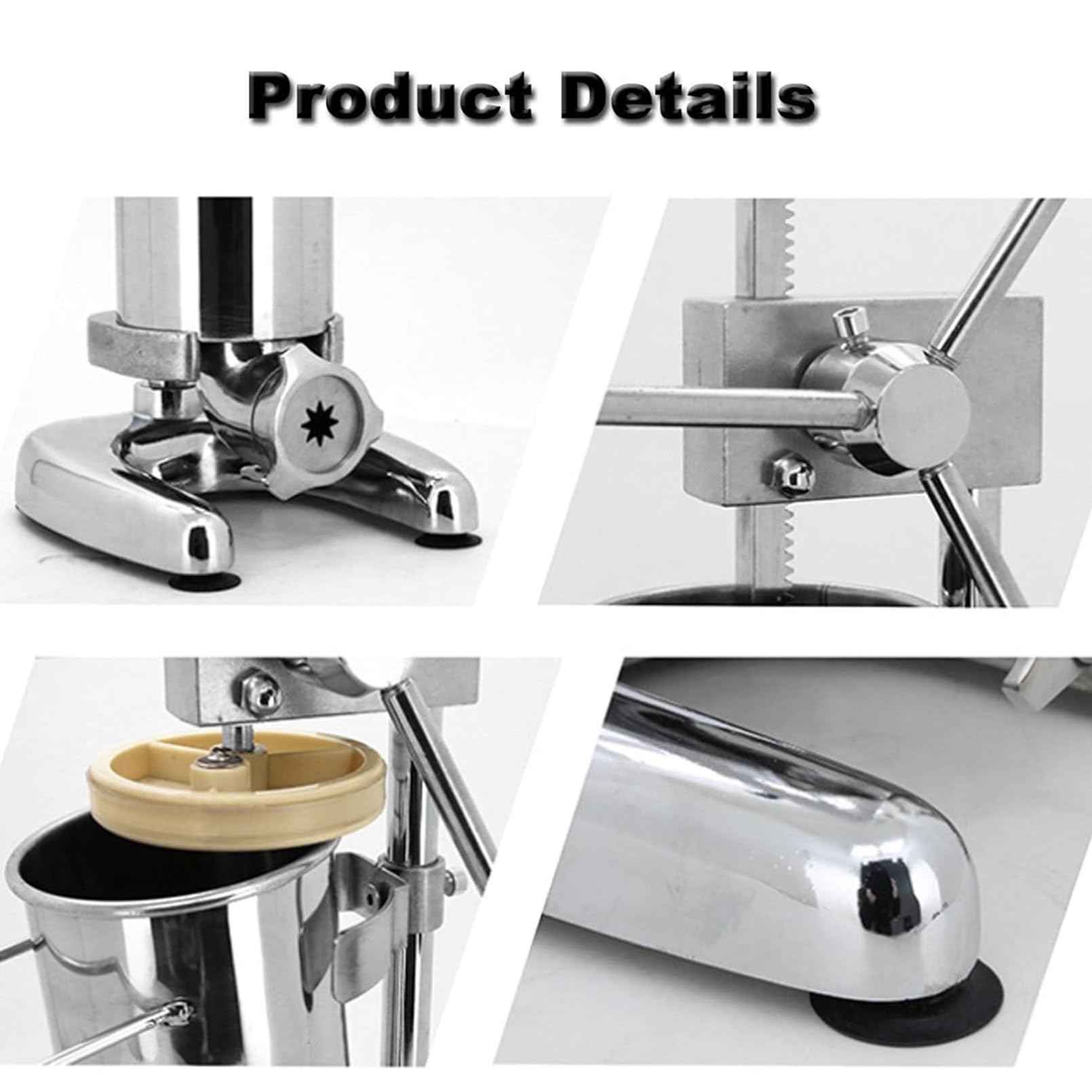 Churrera Comercial, máquina Manual para Hacer Churros Estilo español con 5 Moles, churrera Vertical de Acero Inoxidable, máquina para Rellenar Churros, Equipo para panaderías y repostería 3L