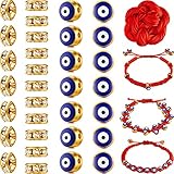 200 Pieces Evil Eye Charms Set, Include 100 Gold Plated Alloy Enamel Evil Eye Beads and 100 Crystal...
