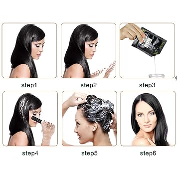 Dexe Black Hair Shampoo for Natural Hair, Temporary Instant Hair Dye Maintain, Easy to Use, Lasts 30 Days, Natural Ingredients (Pack of 10)