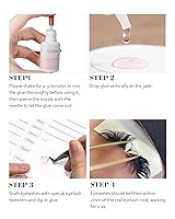 Vista 8 de Pegamento de extensiones de pestañas transparente para extensiones de pestañas de 1-2 segundos, secado rápido y retención – 7 semanas