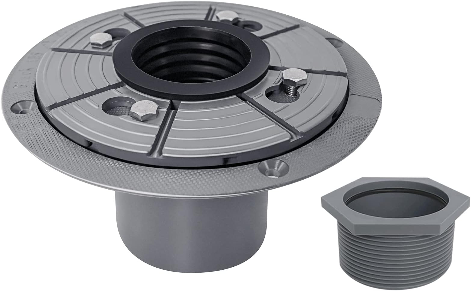 2-Inch PVC Sub Drain, Shower Drain Base, No Hub Shower Drain Base with Rubber Gasket for 2 inch Linear & Square Drain Installation