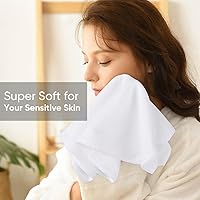 Vista 3 de HOMEXCEL Paquete de 12 Paños de Microfibra, Toalla Facial Altamente Absorbente y Suave, Paños de Lavado Blancos Multiusos para Baño, Hotel, Spa