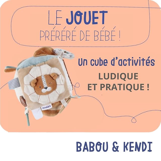 Foto 2 de 5 de NOUKIE'S - Cubo de Actividades Aterciopelado - Beige - Babou & Kendi