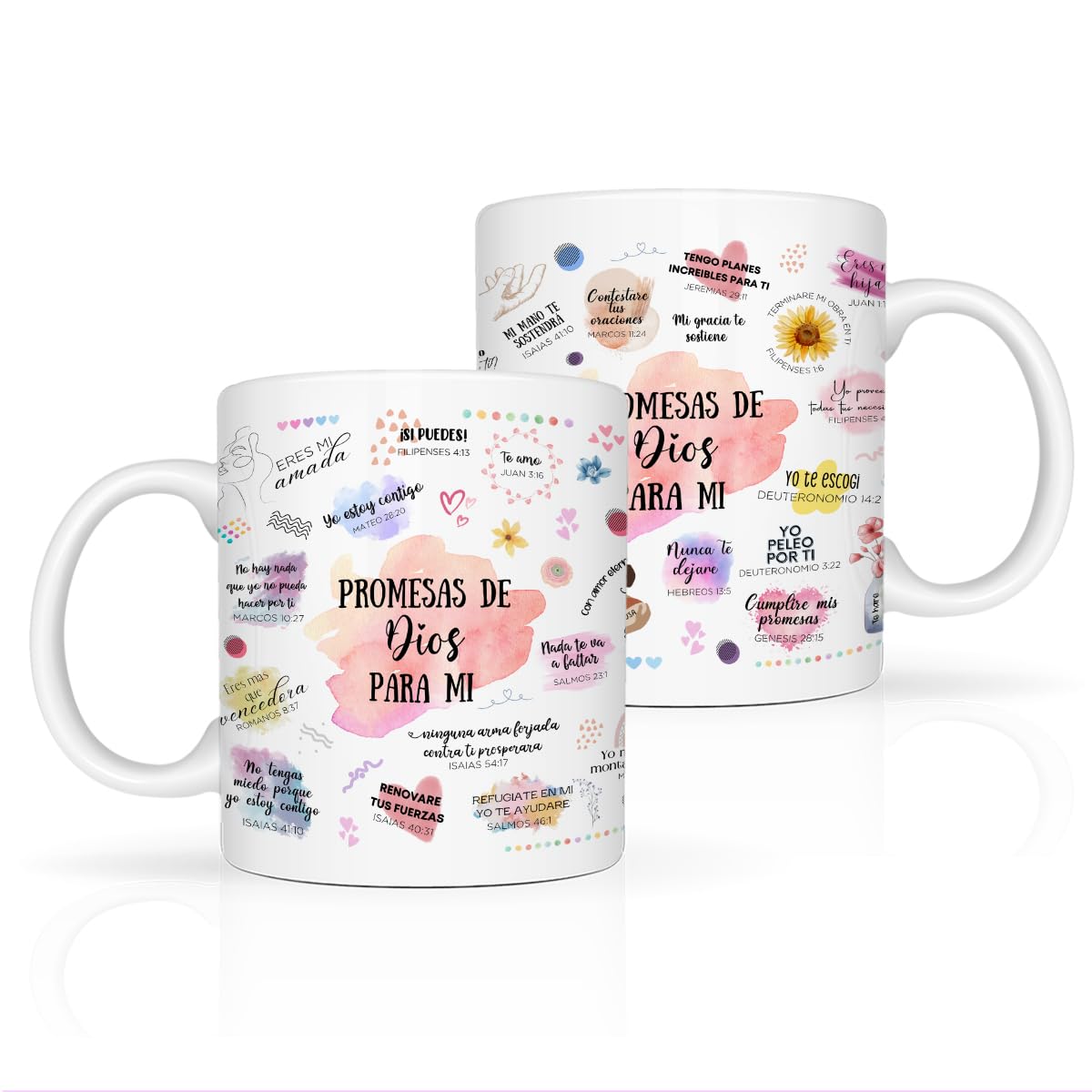 HODREU Christian Coffee Mugs, Religious Gifts, Christmas Gifts for Grandma, Sister, Friend, Coworker - Spanish Bible Verse Gift, Inspirational