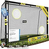 Racetex Fussballtore für Garten Kinder und Erwachsene mit [Anti-Rost Beschichtung] - Fußballtor Kinder inkl. Erdanker für optimalen Halt - Fußball Tor mit rundum Polsterung (300cm x 200cm)