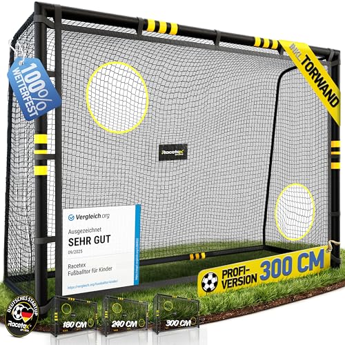 Racetex Fussballtore für Garten Kinder und Erwachsene mit [Anti-Rost Beschichtung] - Fußballtor Kinder inkl. Erdanker für optimalen Halt - Fußball Tor mit rundum Polsterung (300cm x 200cm)