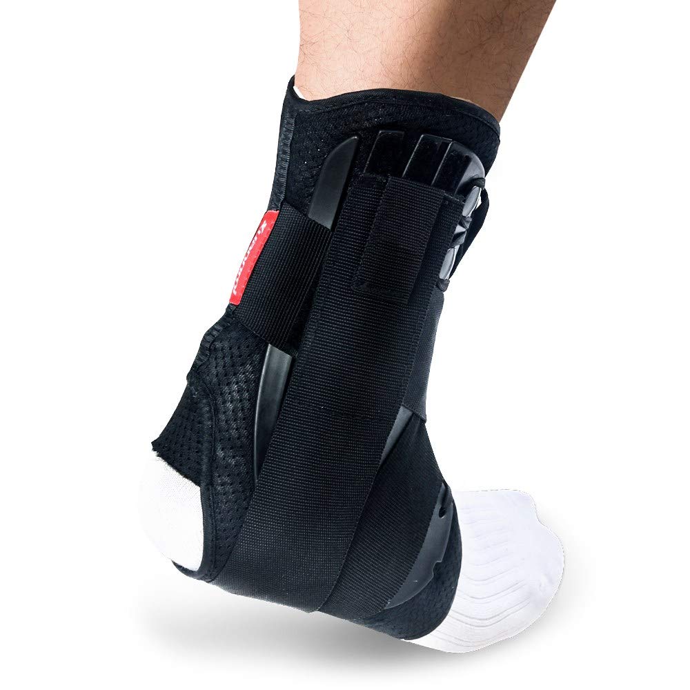 Tobillera Deportiva,Esguince Tobillera Tobillo apoyo de la ayuda Deportes pie de estabilización Ortesis ajustable correas del tobillo acolchado transpirable Fútbol tobillo del calcetín protector Trans