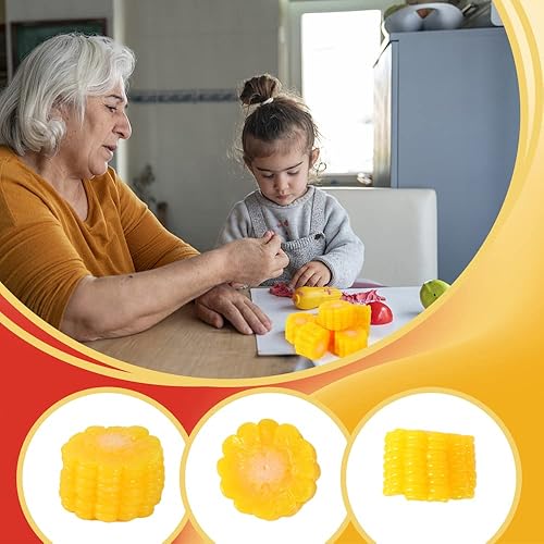 Miniatura 3 de Bloque de maíz artificial, rebanadas de PVC de maíz falso, modelo de vegetales artificiales, hogar, cocina, fiesta, decoración, accesorios de