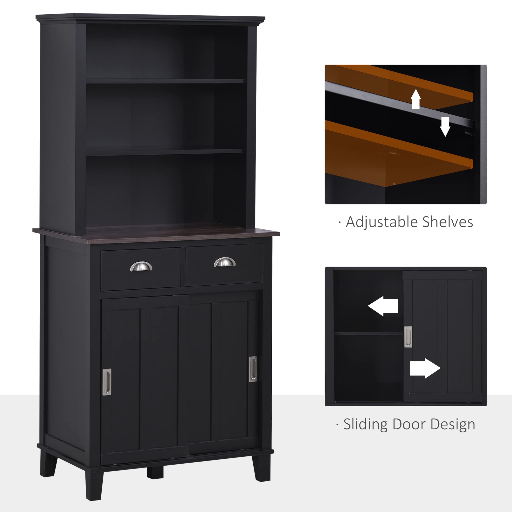 Buy 67" Freestanding Buffet with Hutch, Kitchen Pantry Storage