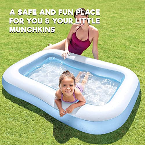 Image of P for Pogu Rectangular Inflatable Kids Swimming Pool Bathtub Soft Material Spa Bath Tubs with Electric Pump for Outdoor Garden Party(Blue, 5.5 Feet)
