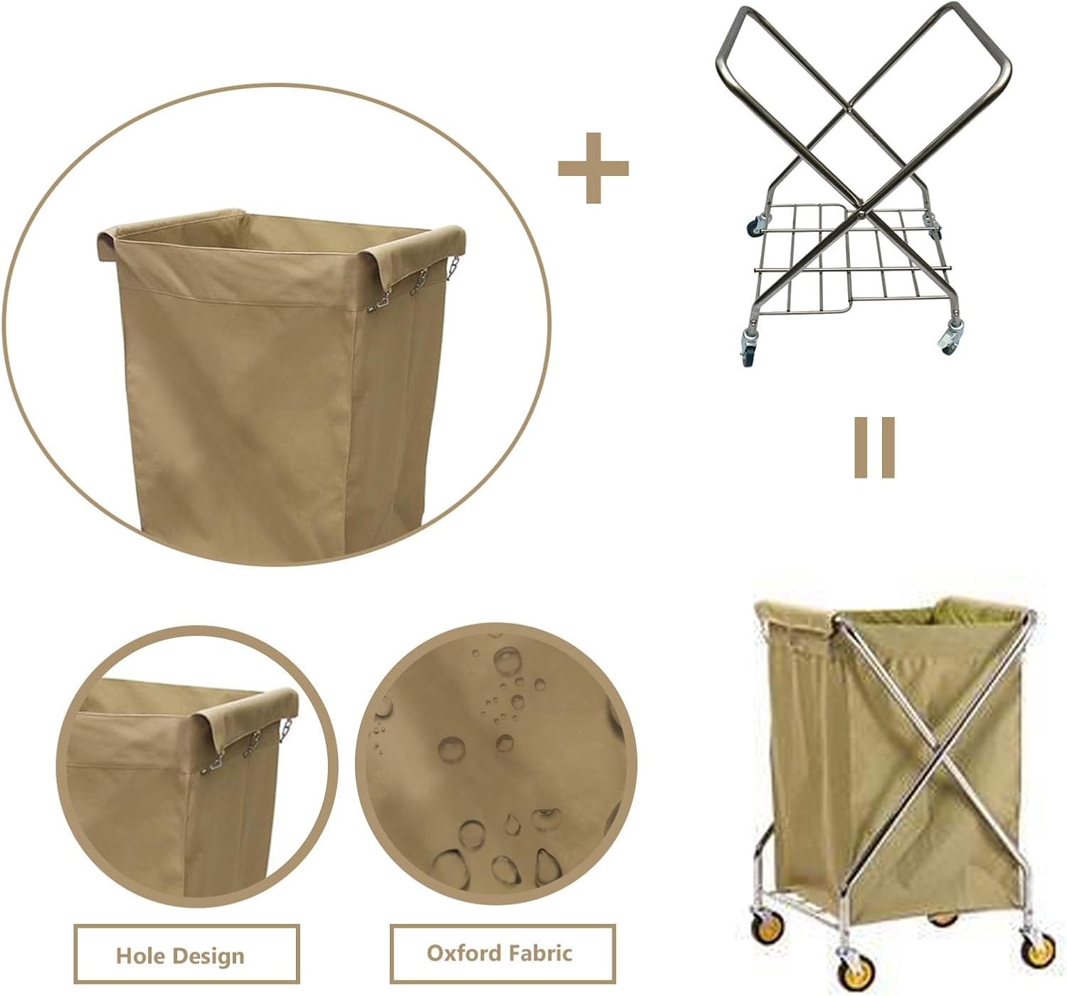 Replacement Liner Bag for Laundry Cart Oxford Cloth Storage Bags Large Capacity Laundry Bags Laundry Hamper Liner Replacement for Office Buildings and Hotels