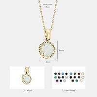 Vista 22 de 14K Gold Plated Gemstone Necklace for Women - Dainty Gold Necklace for Women - Gold over 925 Sterling Silver - Gold Pendant Necklaces - Gold Dainty