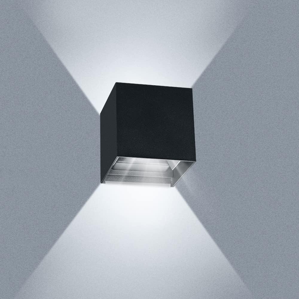 Juyace 20W 6000K LED Sconce Wall Up and Down Exterior Lighting hardwire No photocells Light Fixtures with Angle-Adjustable Square 4.7" IP65 Waterproof for Porch Patio 2 Pack