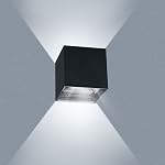 Juyace LED Sconce Wall Lighting 20W Outdoor wall Light Up and Down Exterior Light Fixtures Angle-Adjustable Black Square Aluminum 4.7" IP65 6000K for Porch Patio Garage Backyard Garden 2 Pack