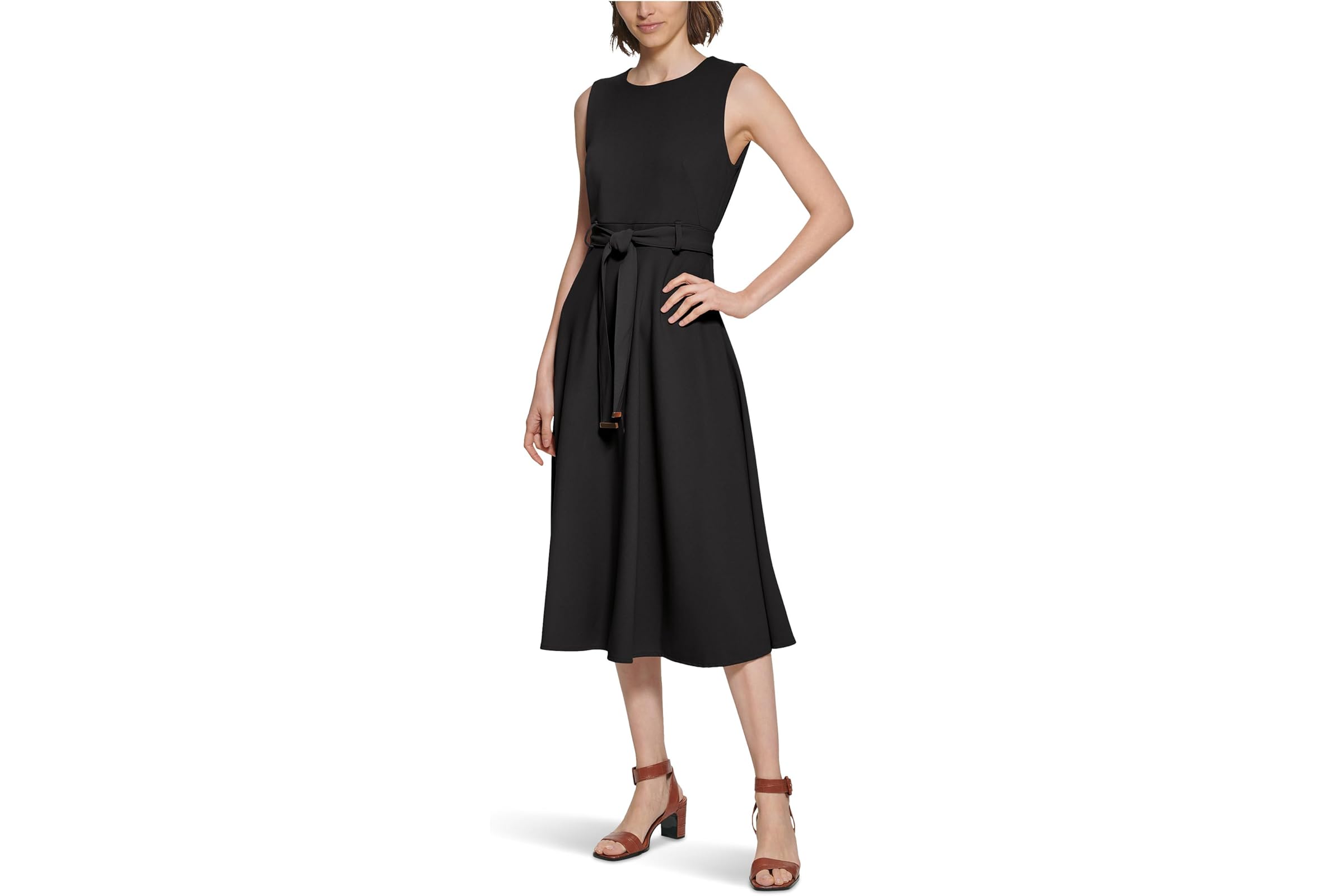 Платье Calvin Klein Sleeveless Scuba Crepe Self Tie Aline