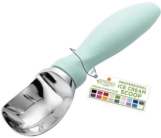 Spring Chef Heavy Duty Metal Ice Cream Scoop - Dishwasher Safe Ice Cream Scooper - Commercial Icecream Scoop