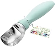 Spring Chef Heavy Duty Metal Ice Cream Scoop - Dishwasher Safe Ice Cream Scooper - Commercial Icecream Scoop Spade - Professional Kitchen Gadgets for Gelato&comma; Melon&comma; Sundae - Cookie Spoon - Mint