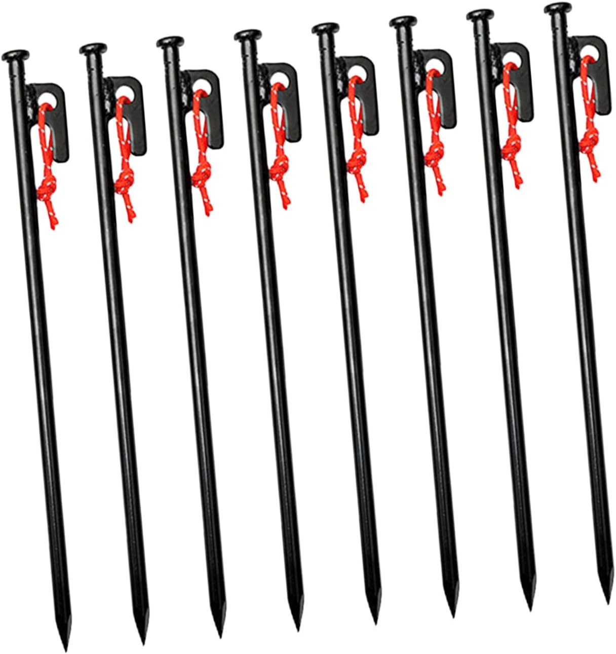 Milisten Heavy Duty Tent Stakes Ground Anchors 30cm Iron Tent Pegs with Storage Bag 8pcs Set for Outdoor Camping and Windproof Shelter Fixing