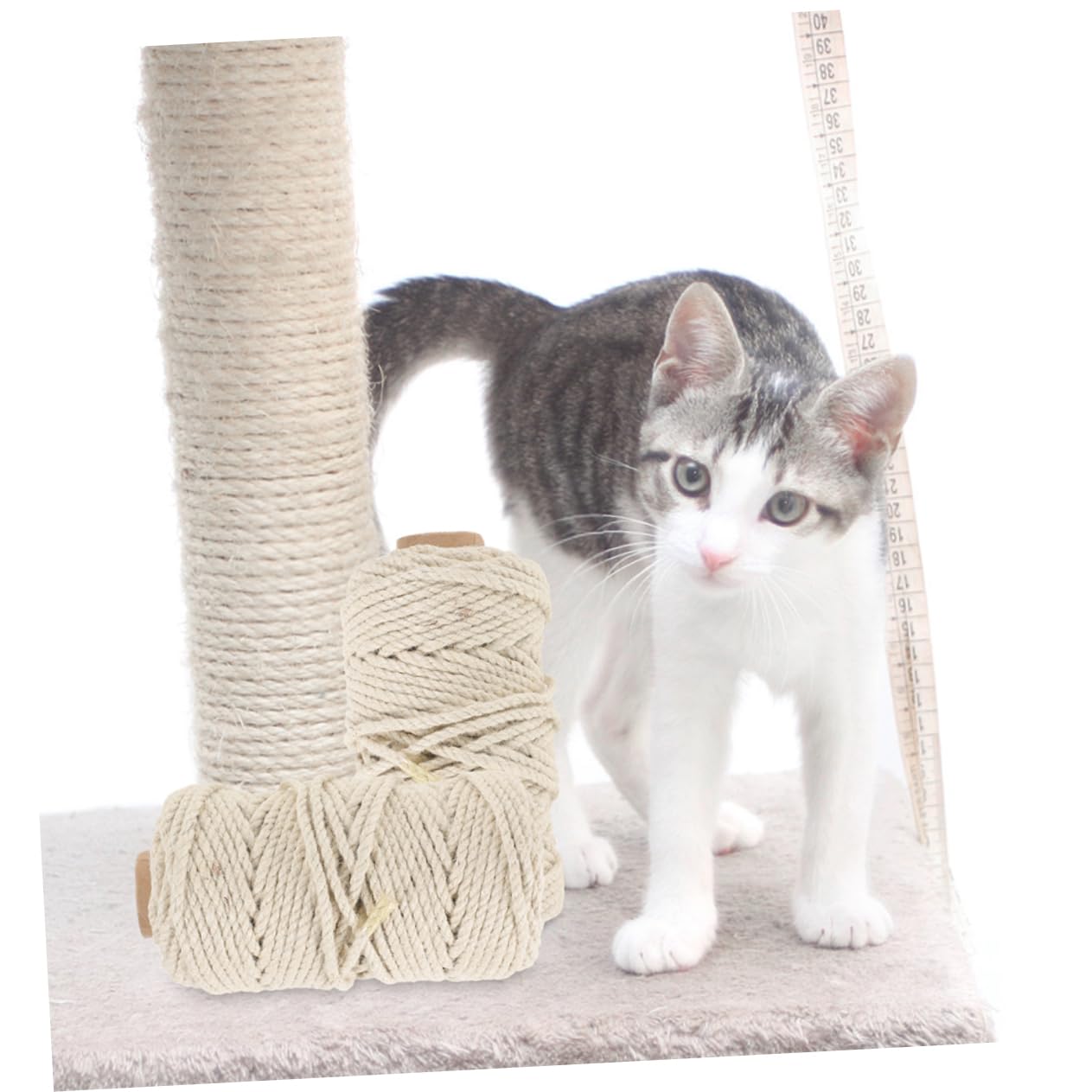 1rollo Cuerda De Sisal para Rascadores De Gatos Cuerda Resistente y Decorativa para Árbol Rascador para Manualidades y Reparación De Postes De Rascado