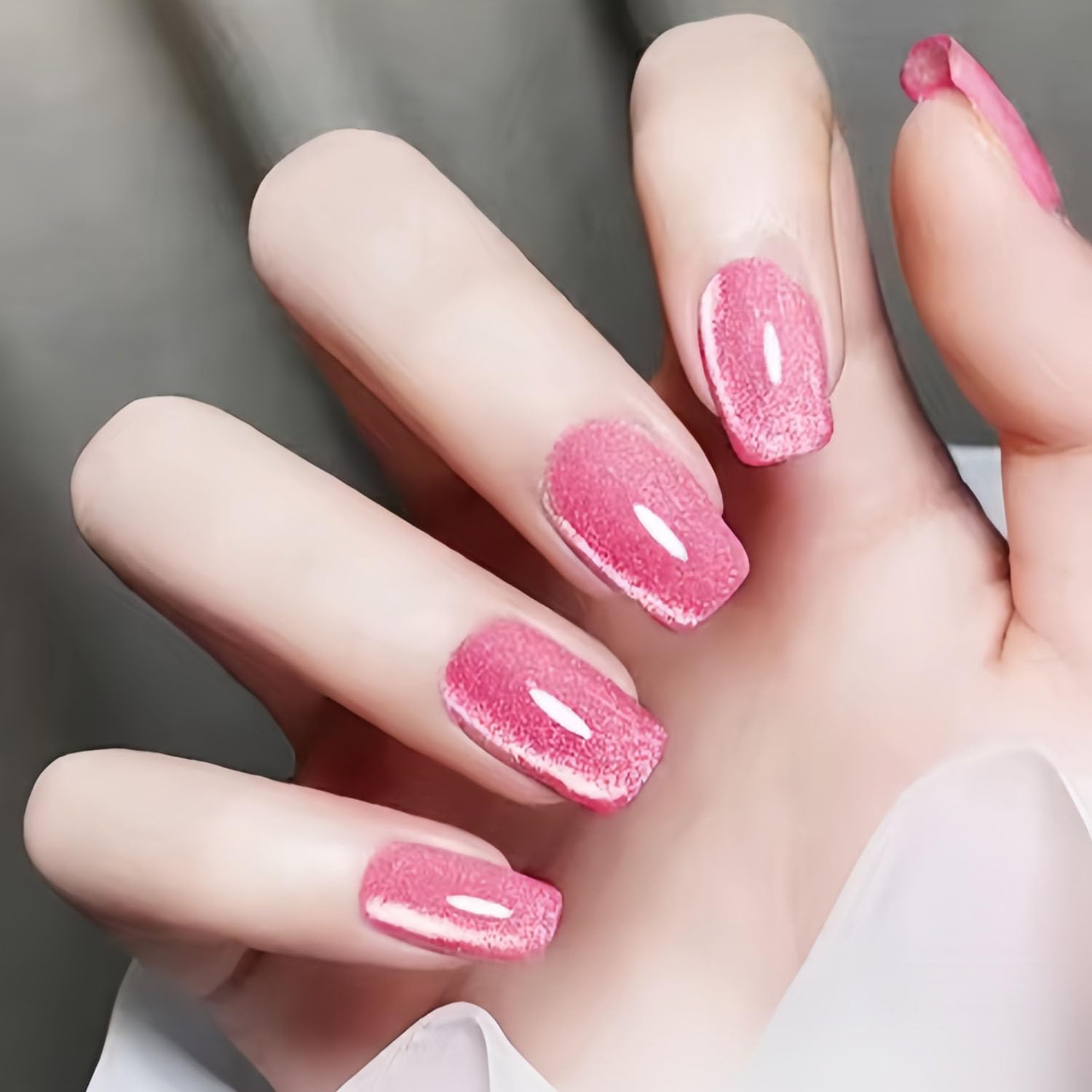 Cat Eye Press on Nails - Glitter Glossy Medium Square