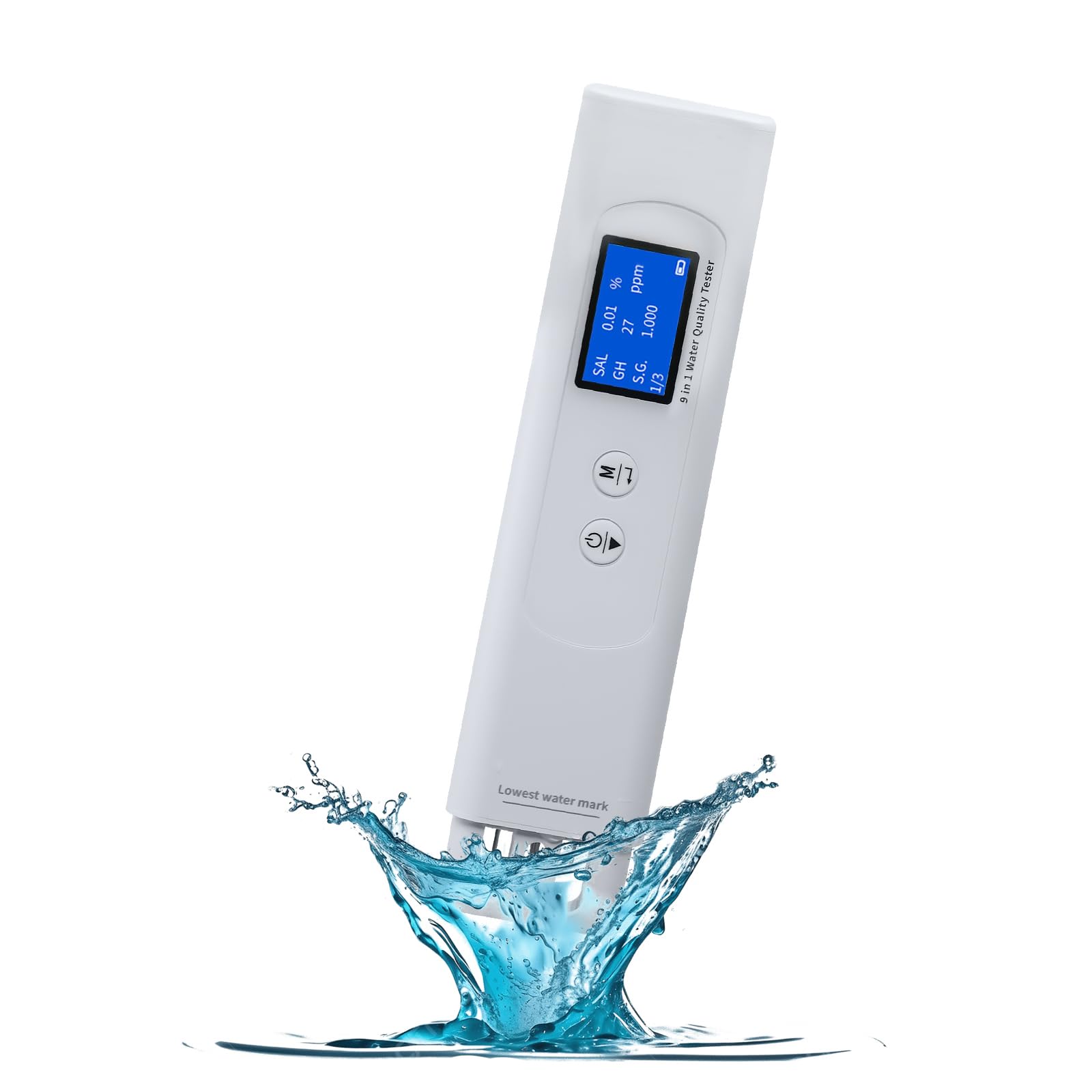 Testeur d'eau 9-en-1 UV, CE/TDS/Salinité/DH/Temp pour COD/TOC/UV275 – Idéal maison, Voyage, Puits, Robinet, Mer, Eau Purifiée, Camping-car