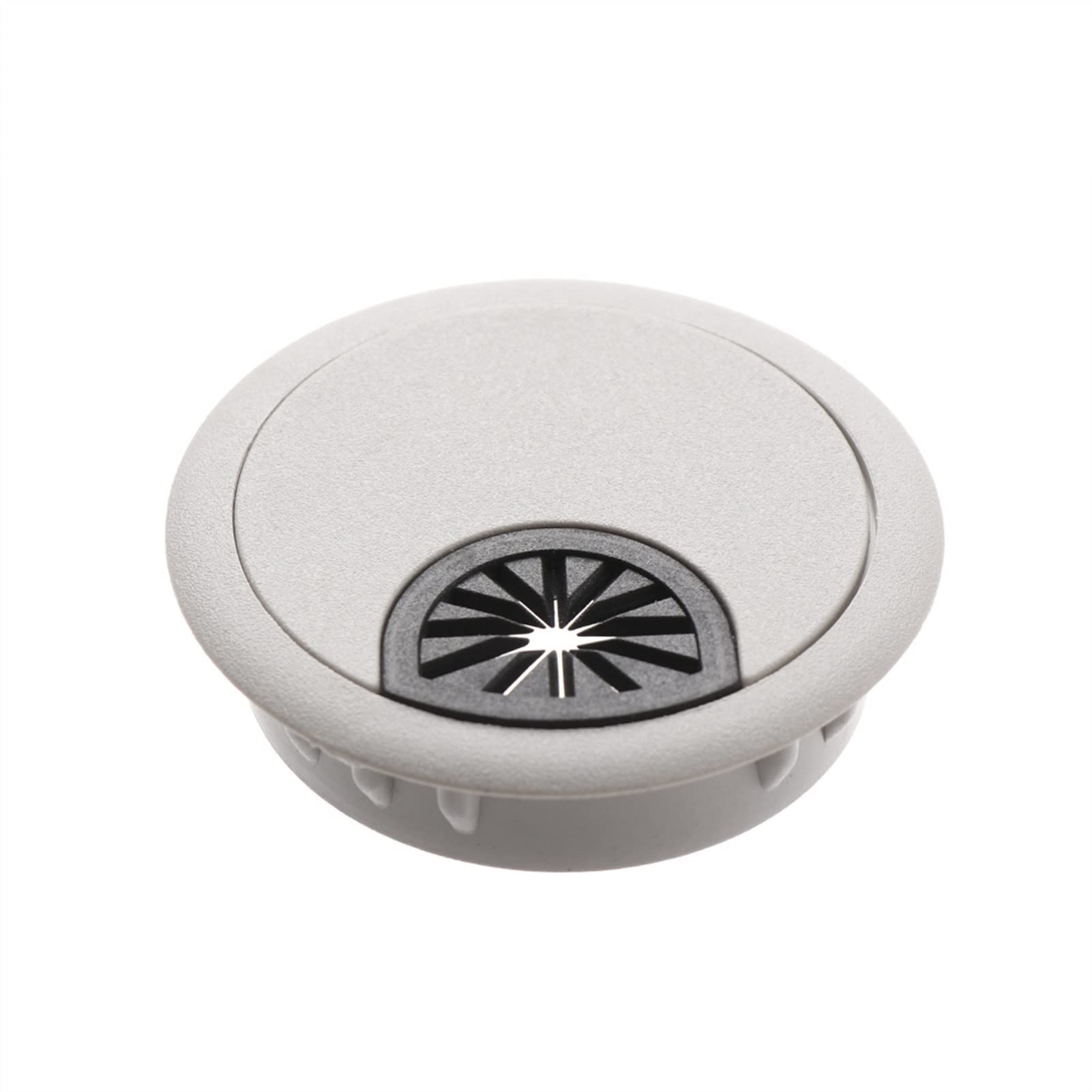 Sybnikolf 50Mm Silver Desk Grommet Cable Grommet Aluminum Alloy Office Table Desk Rectangle Wire Hole Cover With Black Brush 53Mm Silver(50Mm Silver)