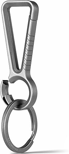 Llavero con mosquetón de titanio, llavero de coche EDC resistente, ganchos de liberación rápida para hombre con llavero de titanio