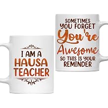 Hausa Teacher Mug - 11oz White Ceramic Coffee Cup - Gifts for Hausa Teacher, Office Women Men, Work Friends, Coworkers - Birthday Christmas