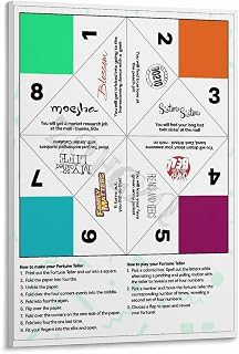 Party Challenge Cootie Catcher Template Poster (2) Canvas Painting for Living Room Bedroom Decor 20x30inch(50x75cm) Frame-style