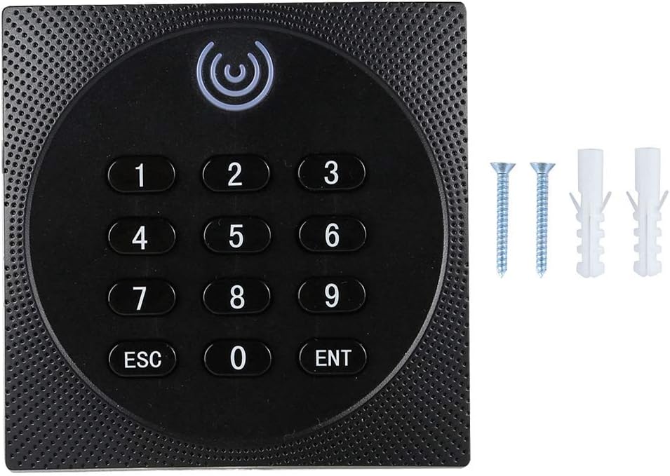 Pilipane 125KHz WG26 RFID Keypad Card Reader Access Control System with Wiegand Output for Indoor Outdoor Use ABS PVC Material Black 3.4 x 3.4 x 0.7in