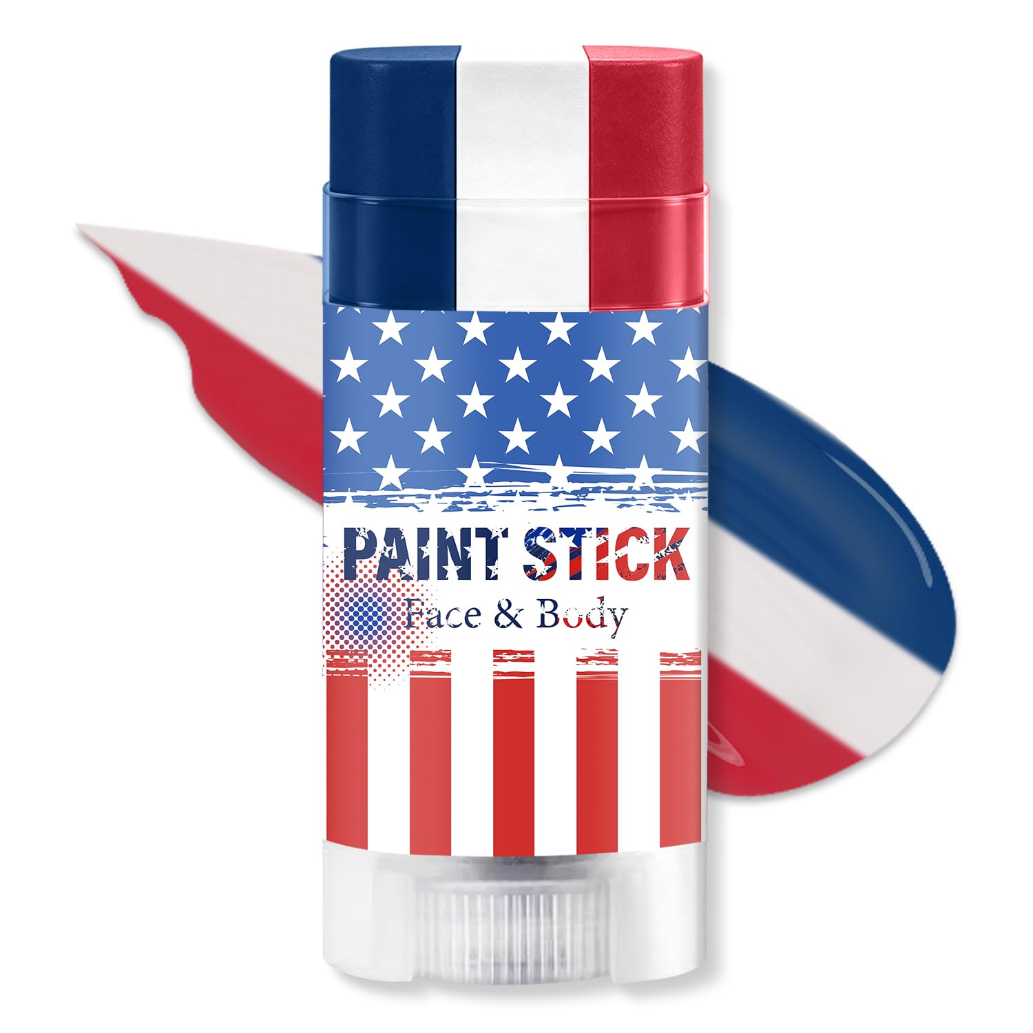Red White and Blue Face Body Paint Stick - Patriotic Pride 4th of July Accessories for 2026 World Cup Fan Soccer Baseball Softball Sports Eye Black Stick Makeup (USA)
