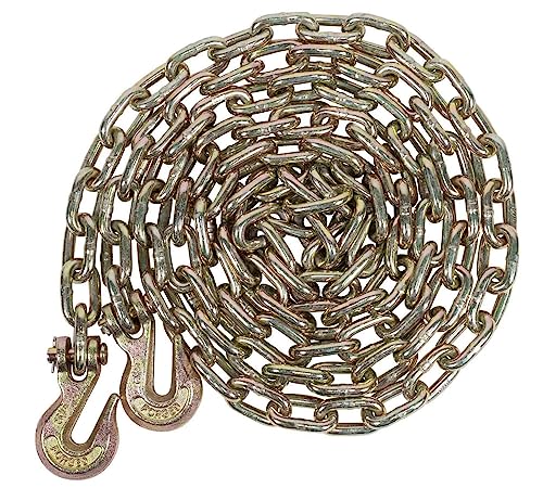 Mytee Products 5/16 Inch x 16 FT Grade 70 Binder Chain with Clevis Grab Hooks - G70 Transport Tow Chain - 4,700 Lbs Working Load Limit