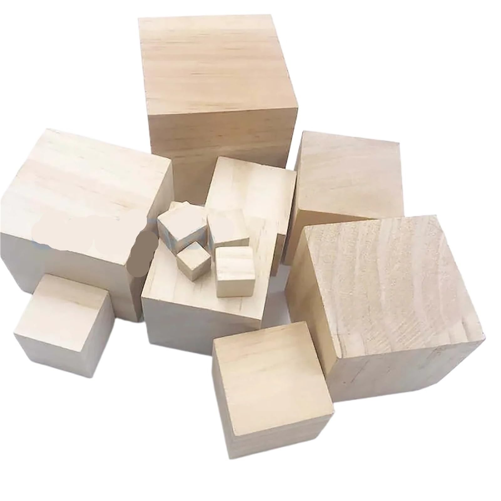 200 piezas de 2 cm mini bloques cuadrados madera sin terminar, cubos maciza for hacer rompecabezas, construir modelos y manualidades