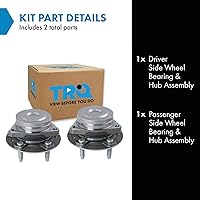 Vista 900 de TRQ Juego de 2 rodamientos de rueda trasera y conjunto de cubo con sensor ABS compatible con Ford Transit Connect 2014-2018