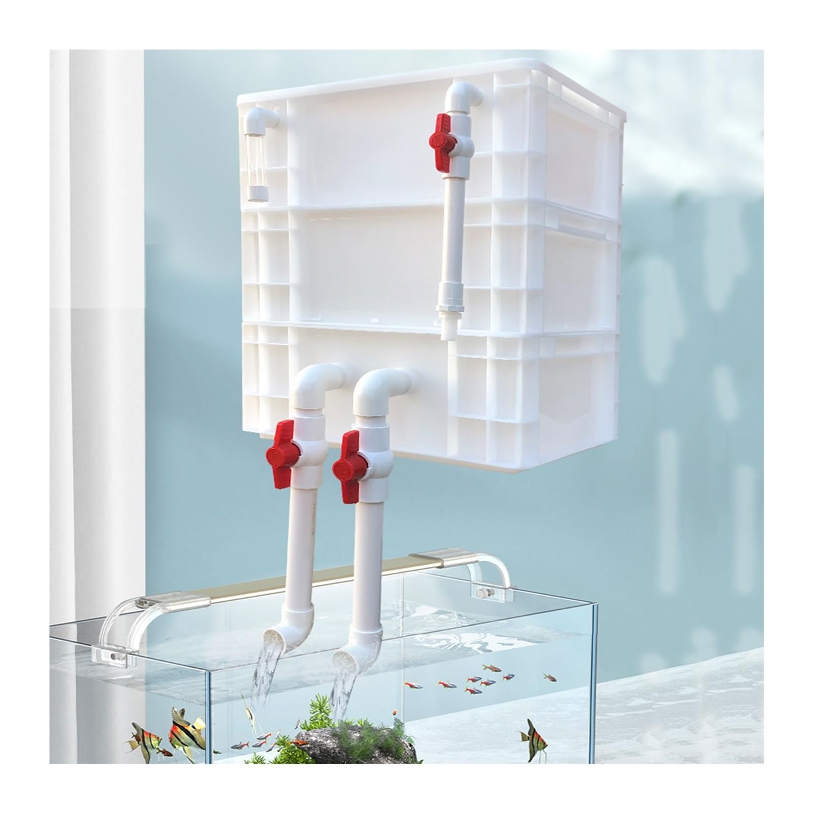 Filtros De Acuario, Externo 2/3/4 Niveles Caja Del Filtro Del Ciclo Del Agua, Kit De Filtro Grande Para Estanques De Acuario, Pecera, Filtro Del Acuario De La Caja ( Color : White , Size : 15.75x11.81