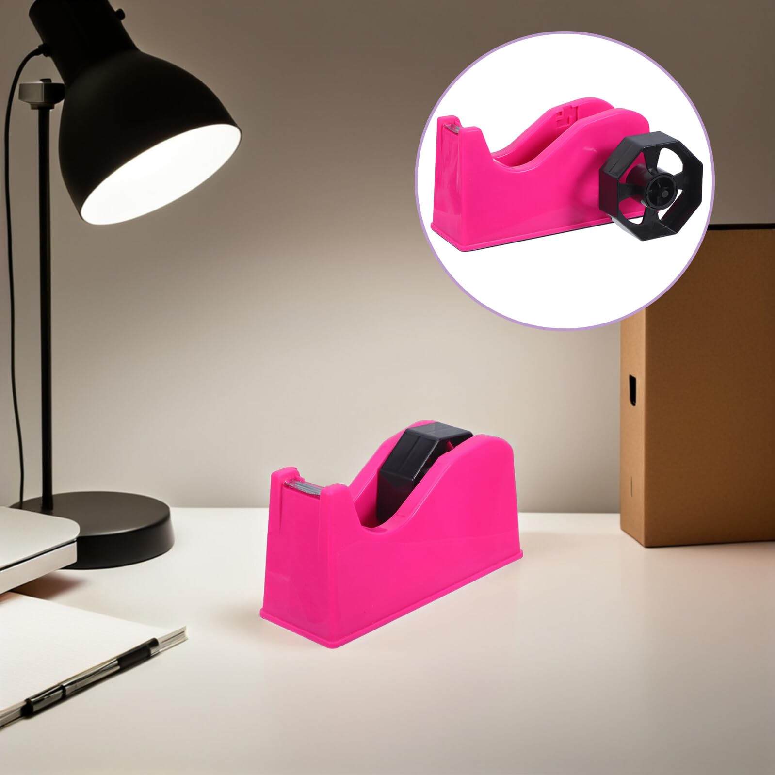 ifundom 2 Pezzi Dispenser con Base Antiscivolo per Doppio Nastro Adesivo da Tavolo e Sostituzione Rapida e Design Adatto per Ufficio e Scuola
