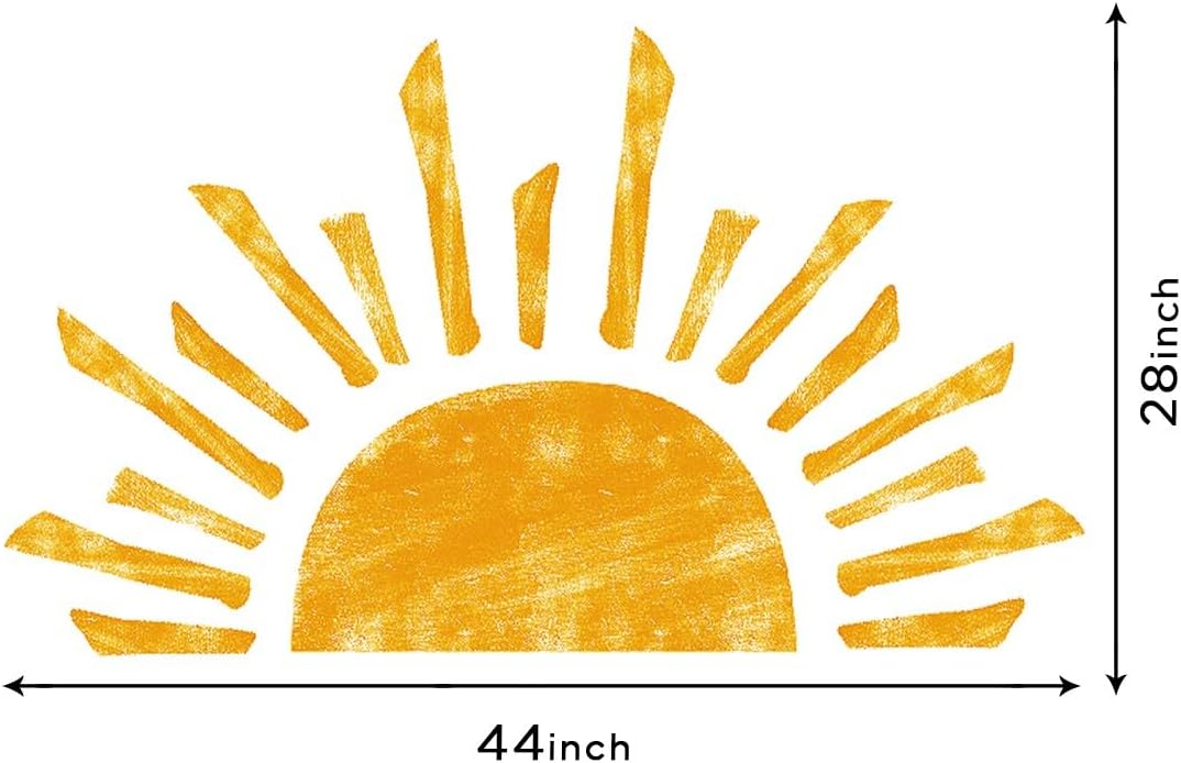 DEKOSH Sun Wall Decals for Girls Bedroom Peel and Stick Boho Modern Home Wall Decor