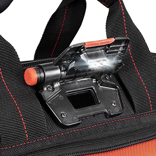 Hultafors Work Gear Htl573 Lighted Technician's Tool Bag, 55 Pockets, Heavy Duty Ballistic Polyester Tool Carrier, Adjustable Swivel Light, Large Center Compartment #TOP7