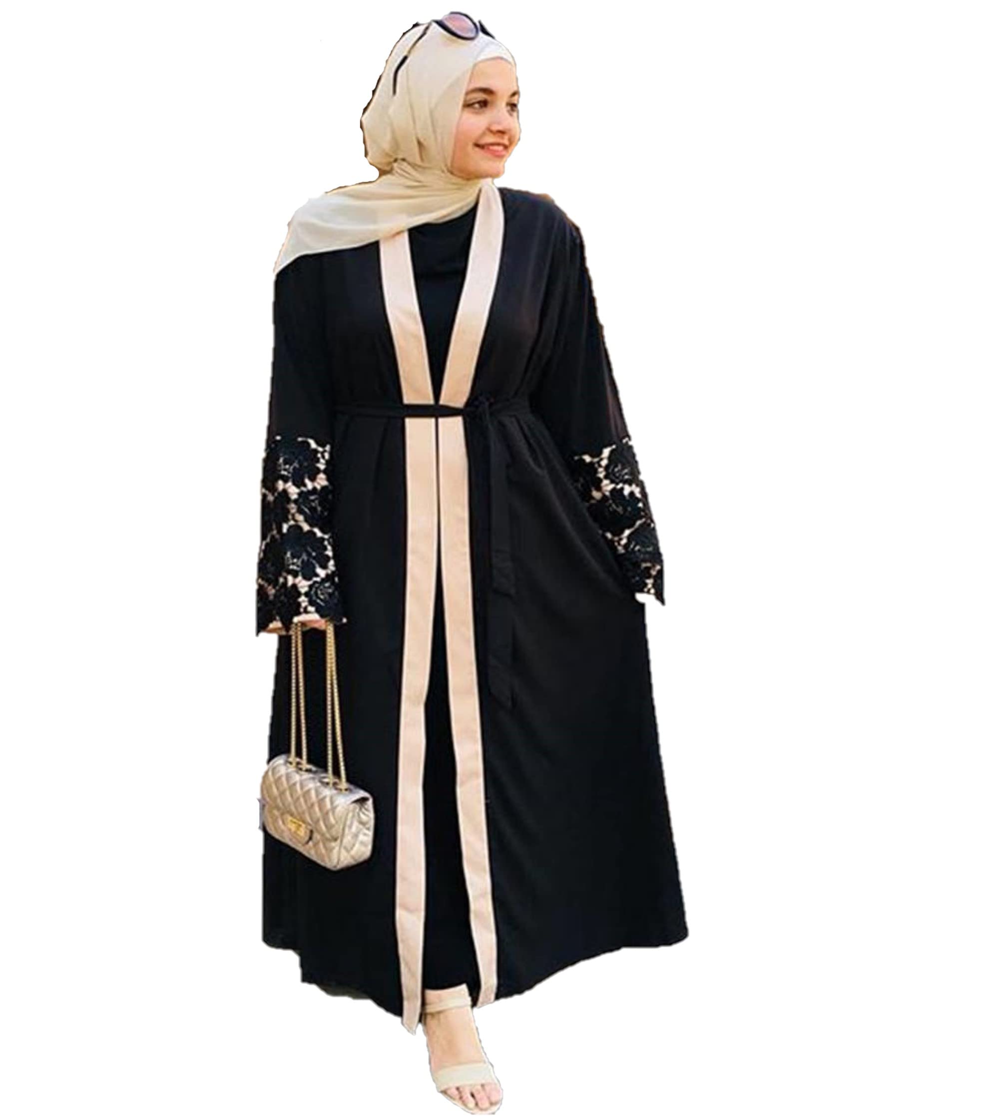 Women Open Abaya Black Muslim UK Girls Dress Islamic Long Maxi Dresses Kaftan Arab Dubai Jilbab SF25