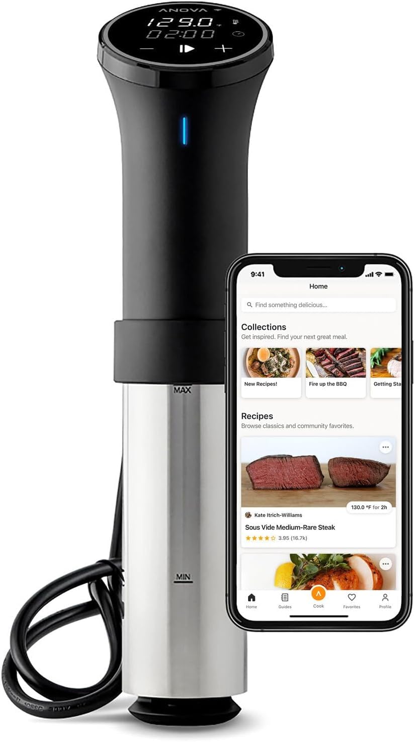 Anova Precision Cooker 3.0 – Modell AN525-EU00, 1100 W, WiFi, Bluetooth, EU-Stecker, Schwarz/Silber